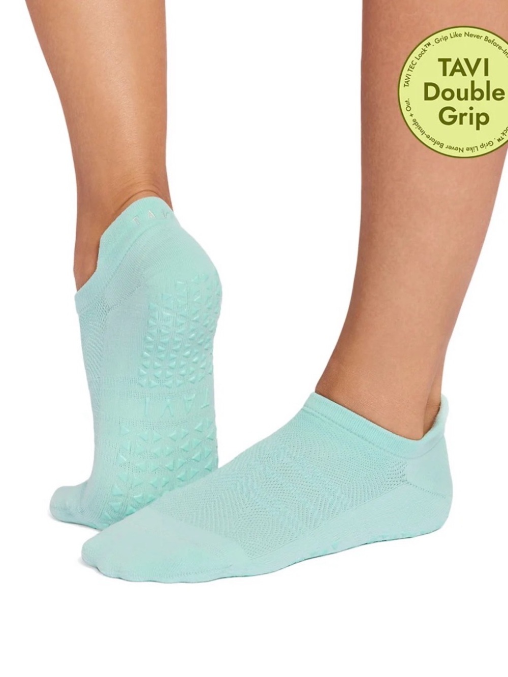 Tavi Savvy Tec Grip Socks Non Slip Pilates Yoga Barre Fitness Women's Small